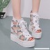 AOP ❤️Women's Summer Sandals Wedge Sandals High Heel Flower Cross Straps Sandals US Size 5-7 Roman Sandals White B07P7GY6TS